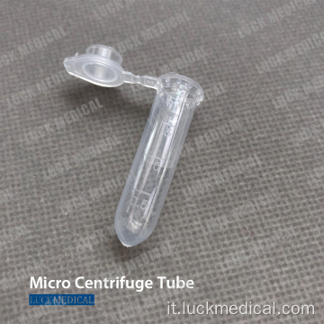 Tubo di microcentrifuga sterile in plastica